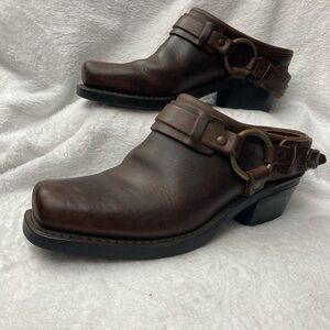 Frye Women's Brown Leather Mules